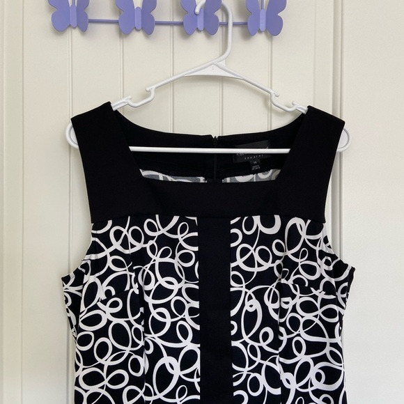 NWOT | Connected Apparel women’s sleeveless black white patterned zip dress — 14 - Picture 2 of 6